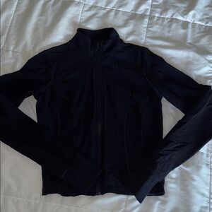 Women's Black Ribber Full Zip up